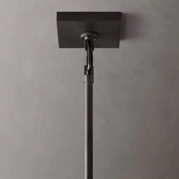 Beckman Glass Lantern Modern Round Living Room Chandelier 33"