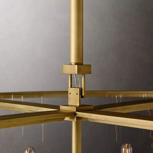 Beckman Glass Lantern Modern Round Dining Room Chandelier 55"