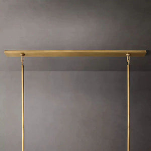 Beckman Glass Lantern Rectangular Dining Room Chandelier 54"