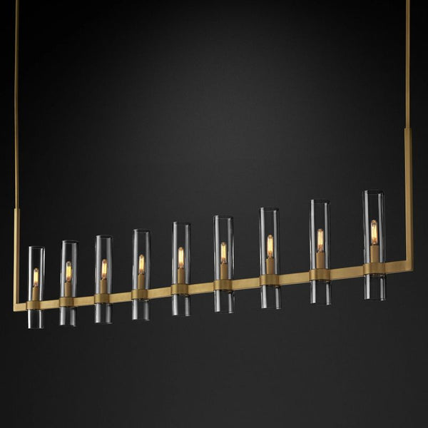Ravella Blown Glass Linear Chandelier 71"