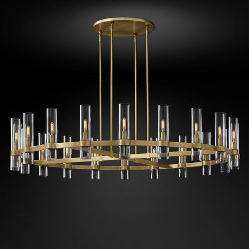 Ravella Blown Glass Round Chandelier 60"