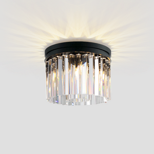 1920s Tedem 1-Tier Crystal Round Flushmount