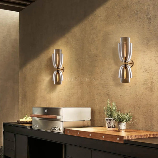 Blon Clear Glass Cloche Grand Sconce