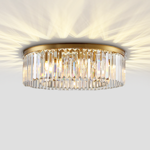 1920s Tedem 1-Tier Crystal Round Flushmount