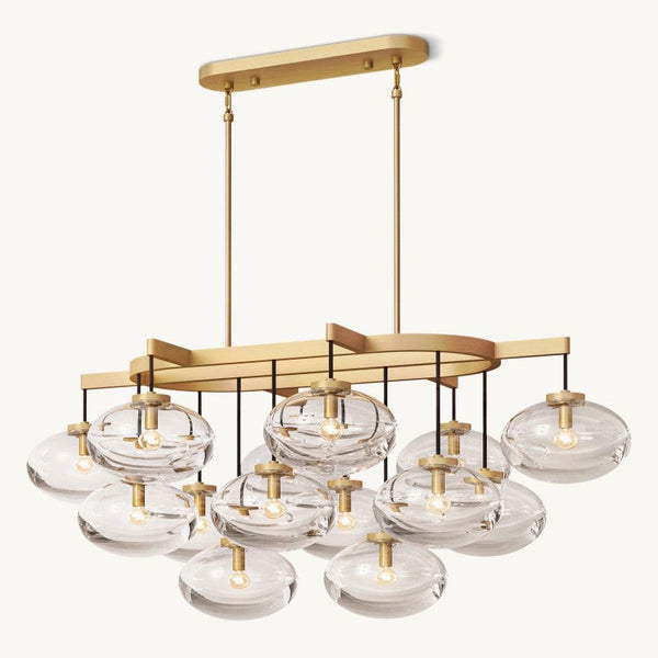 Cabrette Clear Glass Linear Chandelier 54"