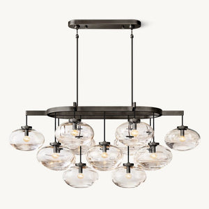 Cabrette Clear Glass Linear Chandelier 54"