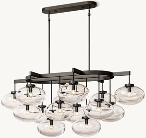 Cabrette Clear Glass Linear Chandelier 54"