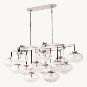 Cabrette Clear Glass Linear Chandelier 54"