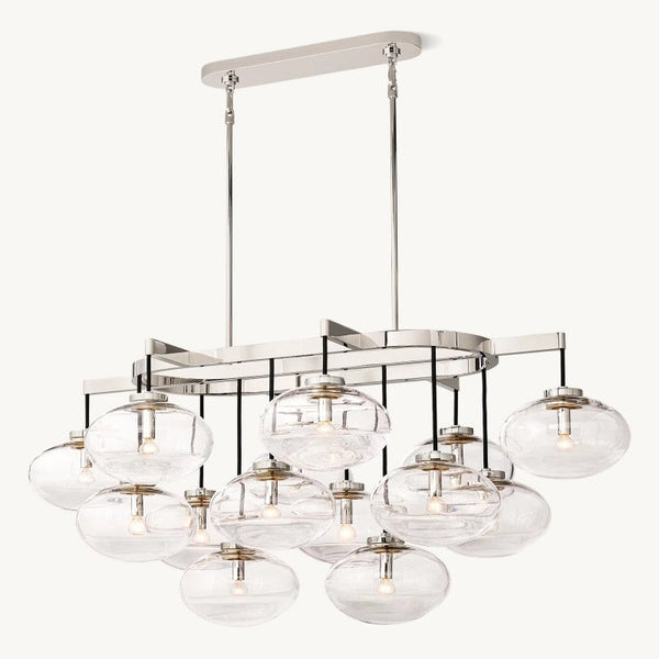 Cabrette Clear Glass Linear Chandelier 54"