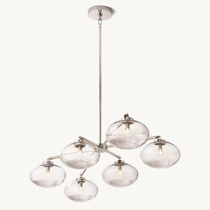 Cabrette Clear Glass Mobile Linear Chandelier