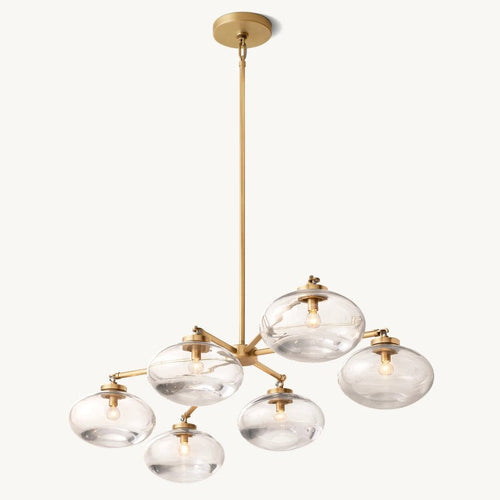 Cabrette Clear Glass Mobile Linear Chandelier