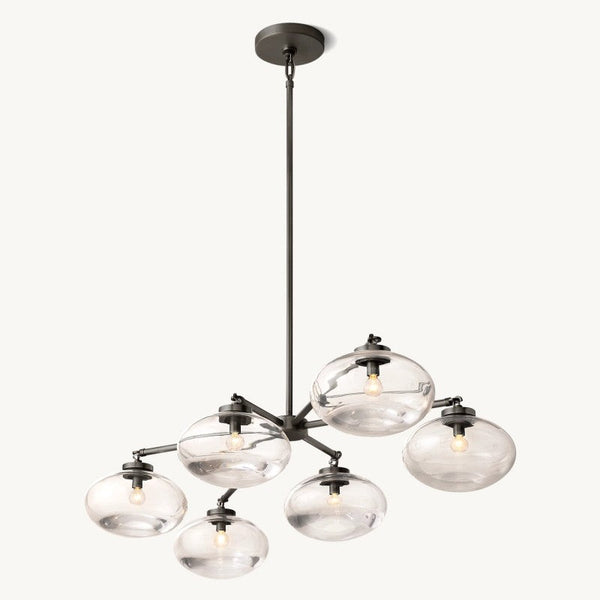 Cabrette Clear Glass Mobile Linear Chandelier