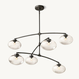 Cabrette Clear Glass Mobile Round Chandelier