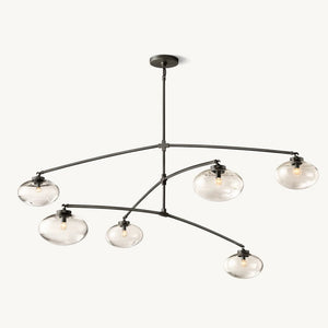 Cabrette Clear Glass Mobile Round Chandelier