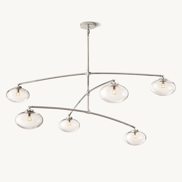 Cabrette Clear Glass Mobile Round Chandelier