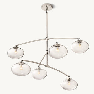 Cabrette Clear Glass Mobile Round Chandelier