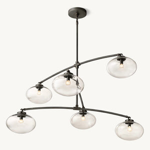 Cabrette Clear Glass Mobile Round Chandelier