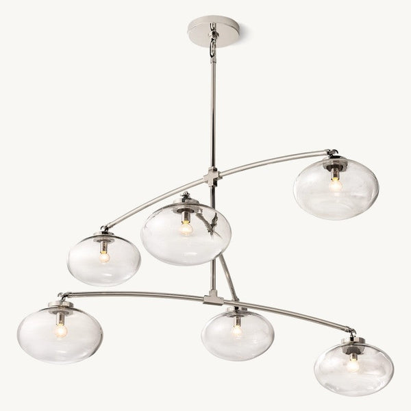 Cabrette Clear Glass Mobile Round Chandelier