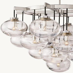 Cabrette Clear Glass Round Chandelier 48"