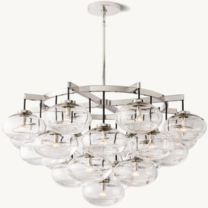 Cabrette Clear Glass Round Chandelier 48"
