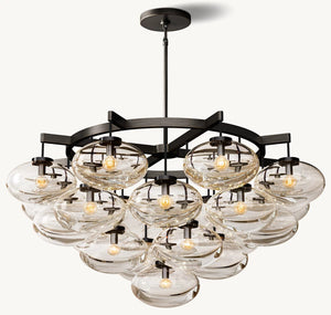 Cabrette Clear Glass Round Chandelier 48"