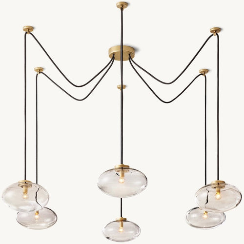 Cabrette Clear Glass Suspended Chandelier 84"