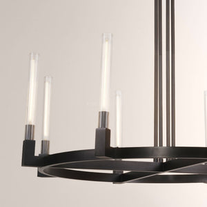 Cannele Glass Round Living Room Chandelier 48"