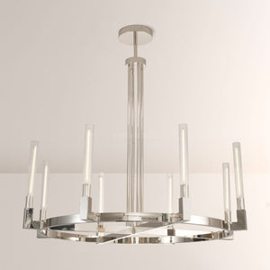 Cannele Glass Round Living Room Chandelier 48"