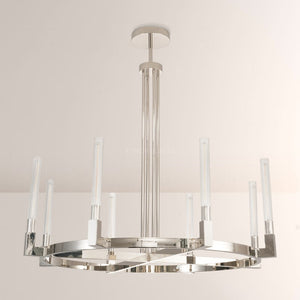 Cannele Glass Round Living Room Chandelier 48"