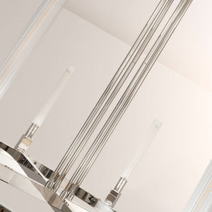 Cannele Glass Round Living Room Chandelier 48"