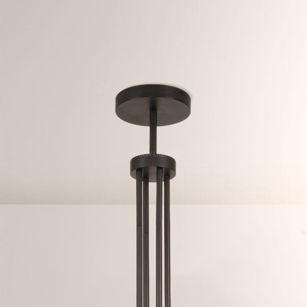 Cannele Glass Round Living Room Chandelier 48"