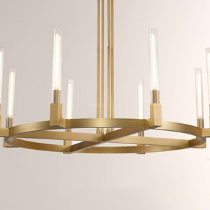 Cannele Glass Round Living Room Chandelier 48"