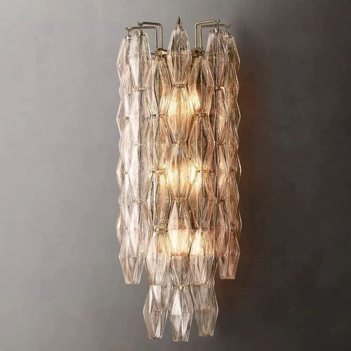 Chiara Clear Glass Grand Bedroom Wall Sconce
