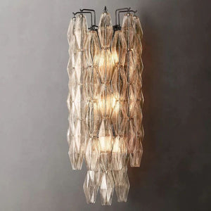 Chiara Clear Glass Grand Bedroom Wall Sconce