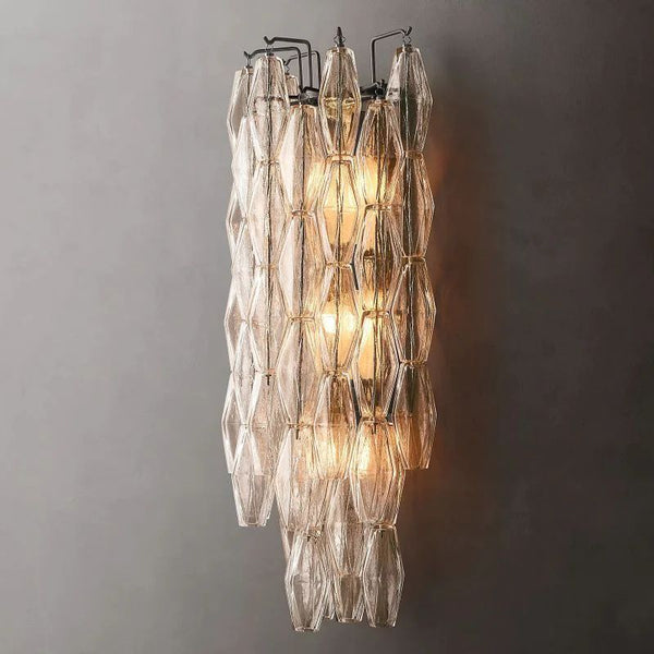 Chiara Clear Glass Grand Bedroom Wall Sconce
