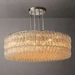 Chiara Clear Glass Round  Dining Room Chandelier 62"