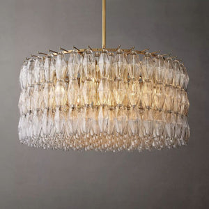 Chiara Clear Glass Round Chandelier 37" For Living Room