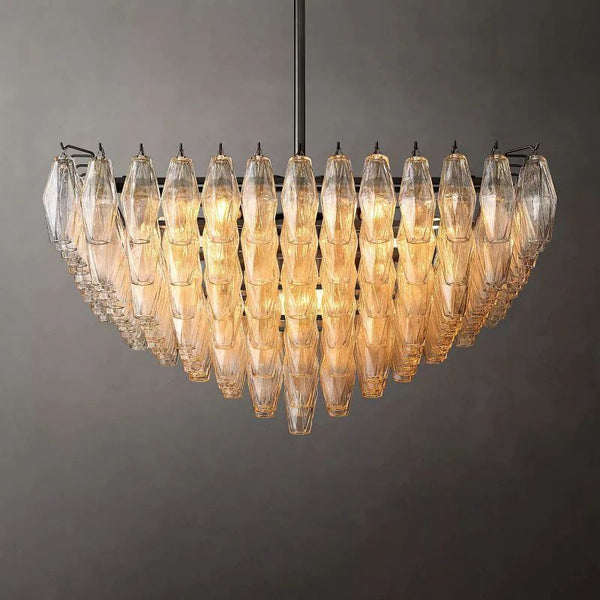 Chiara Clear Glass Square Chandelier 32" For Living Room