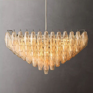 Chiara Clear Glass Square Chandelier 32" For Living Room