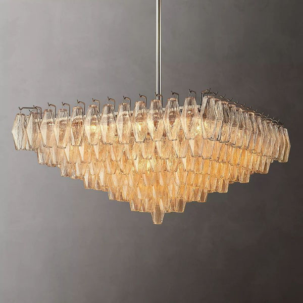 Chiara Clear Glass Square Chandelier 32" For Living Room