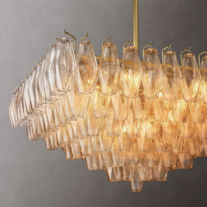 Chiara Clear Glass Square Chandelier 32" For Living Room