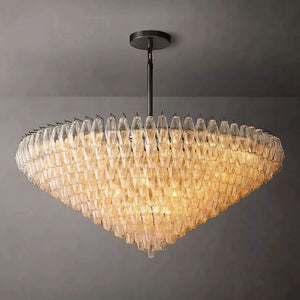 Chiara Clear Glass Tiered Round Chandelier 62" For Living Room