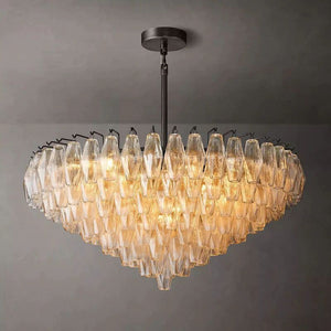 Chiara Clear Glass Tiered Round Chandelier 37" For Living Room