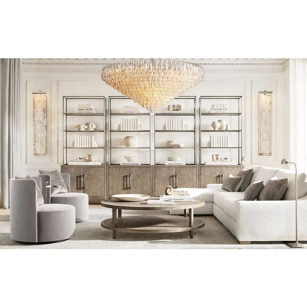 Chiara Clear Glass Tiered Round Chandelier 37" For Living Room