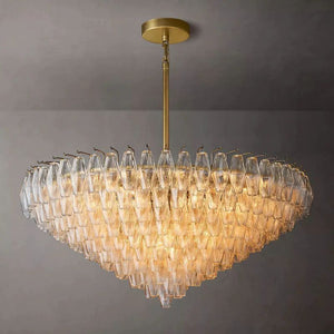 Chiara Clear Glass Tiered Round Chandelier 47" For Living Room