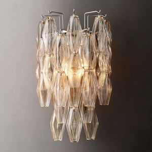 Chiara Clear Glass Short Bedroom Wall Sconce