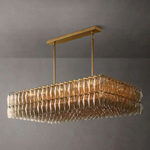 Chiara Glass Rectangular Chandelier 54" For Living Room