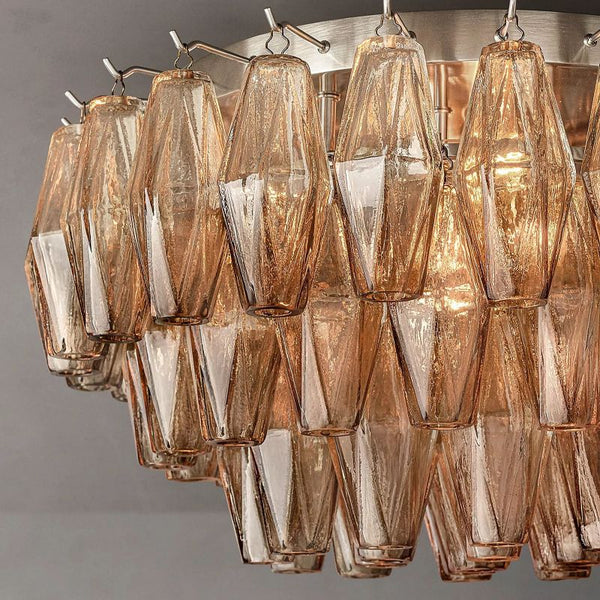 Chiara Smoke Glass Flushmount 22"