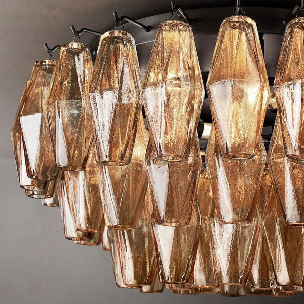 Chiara Smoke Glass Flushmount 22"