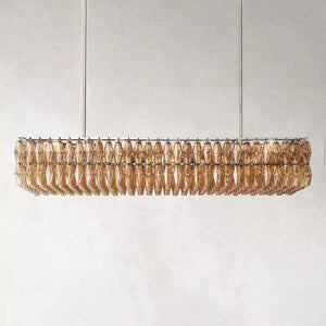 Chiara Smoke Glass Rectangular Chandelier 74" For Living Room